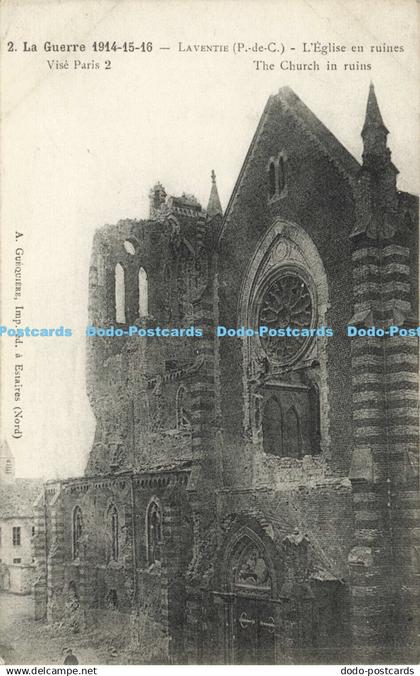 R583918 Laventie The Church in Ruins A Guequiere R Pruvost