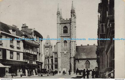 R616731 Reading Town Hall and Church of St Lawrence Reading Tuck Silverette 1917