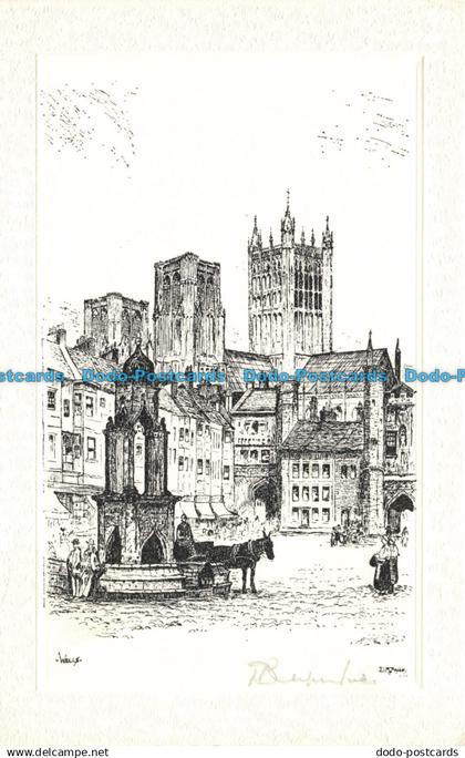 R624936 Wells. Wells Cathedral and Market Square. Rev. D. Rufus Price