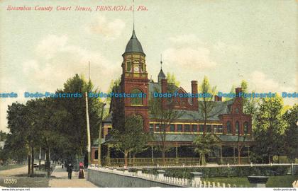 R651238 Fla. Pensacola. Escambia County Court House. Souvenir Post Card