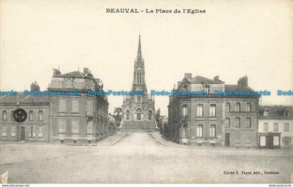 R660321 Beauval. La Place de l Eglise. G. Fayes