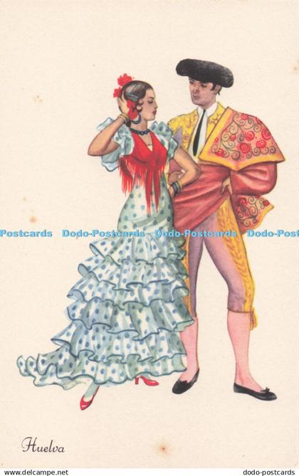 R716674 Huelva Andalusian Girl and Bullfighter Wearing Their Typical Costumes Se