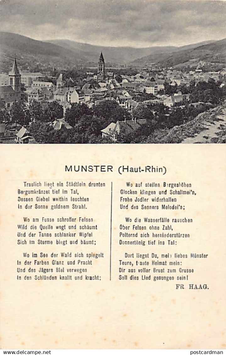 Munster - Vue Générale - Poème sur Munster de Fr. HAAG ( dort liegs Du mein liebes Münster...)