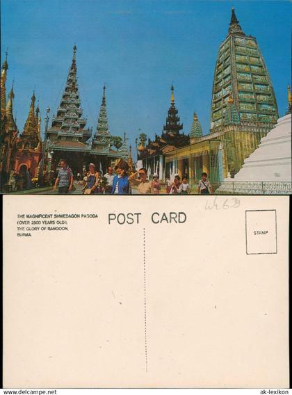 Postcard Myanmar SHWEDAGON PAGODA GLORY OF RANGOON, Pagode Tempel 1970