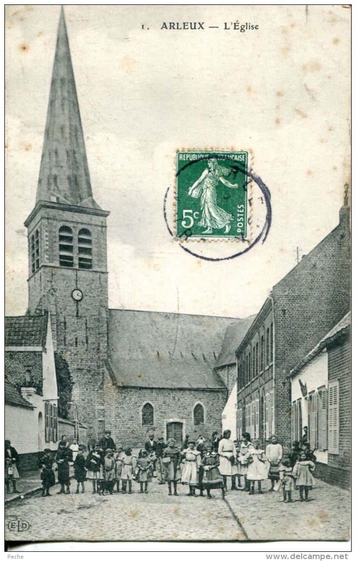 N°49363 -cpa Arleux -l'église-