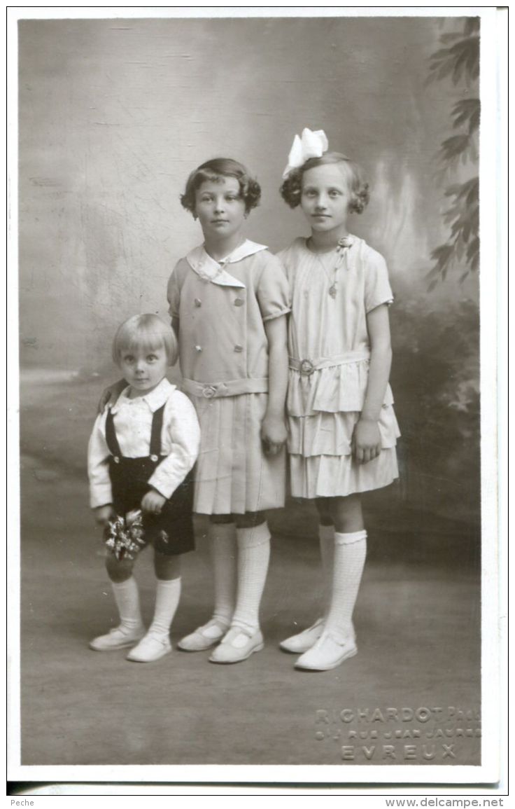 N°49647 -carte photo enfants Evreux