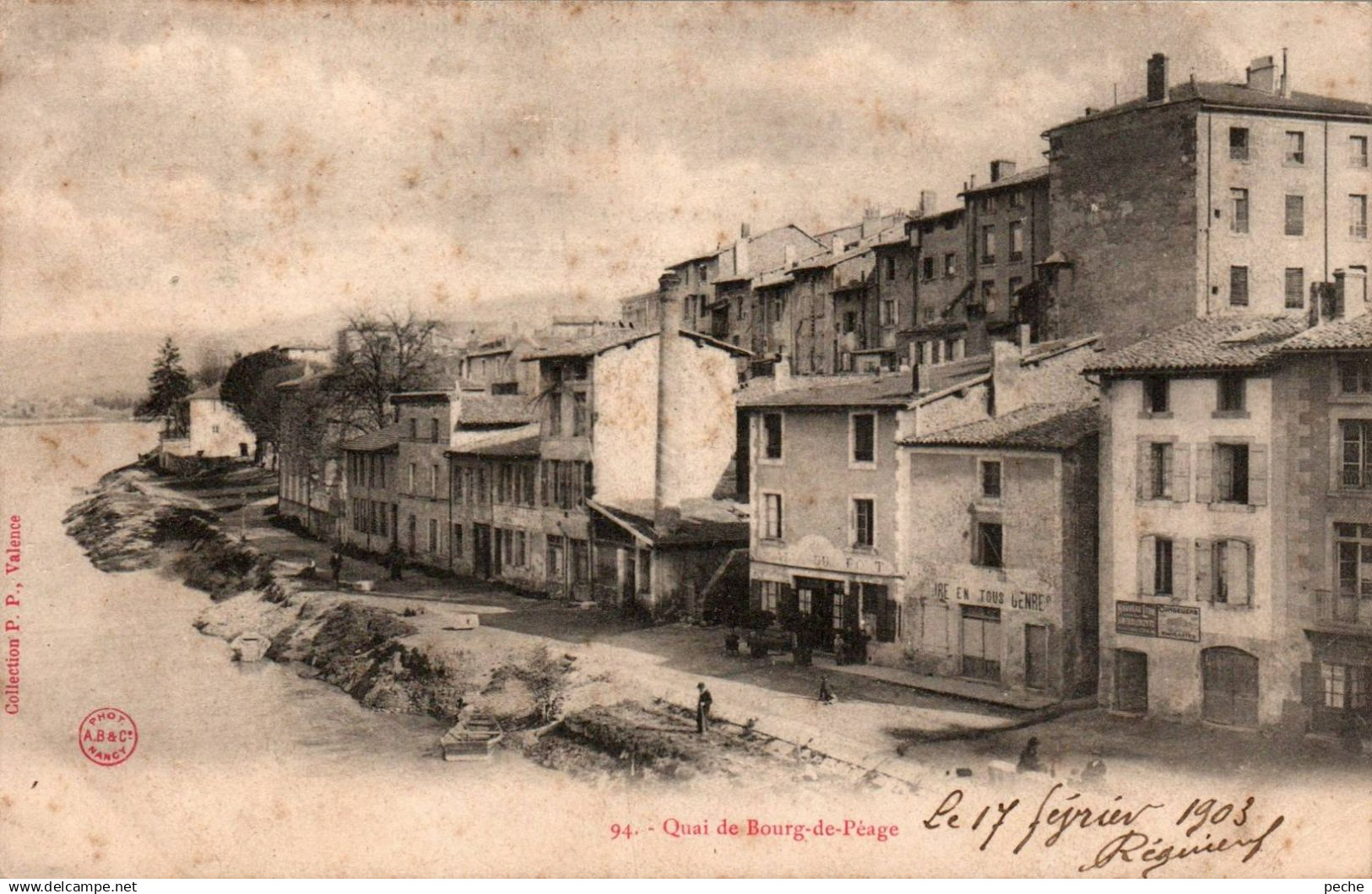 N°9109 W -cpa Bourg de Péage -quai-