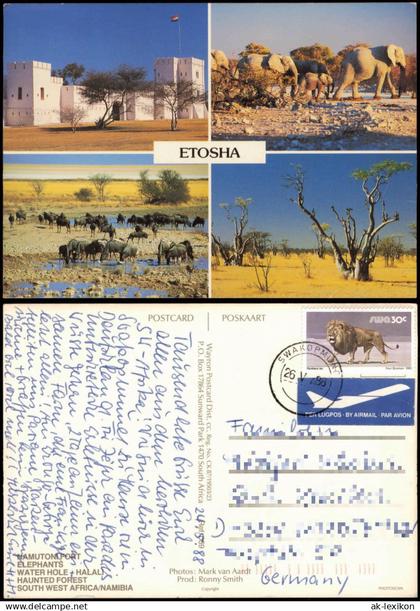 Postcard .Namibia Etosha 4 Bild 1988  gel. Airmail