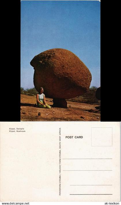 Postcard .Namibia Kliptal Mushroom FERIENFARM ETEMBA 1975