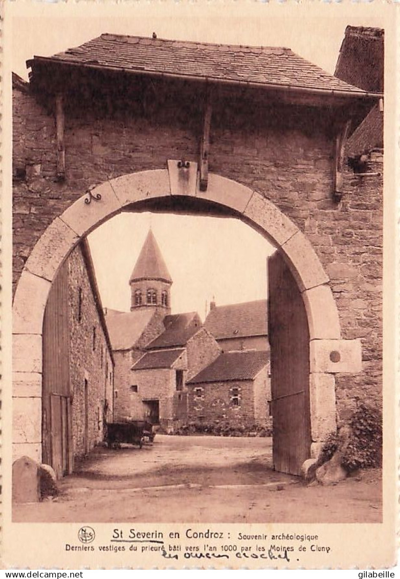 Nandrin - SAINT SEVERIN en CONDROZ - l'église - LOT 2 CARTES - croquis archeologique au dos