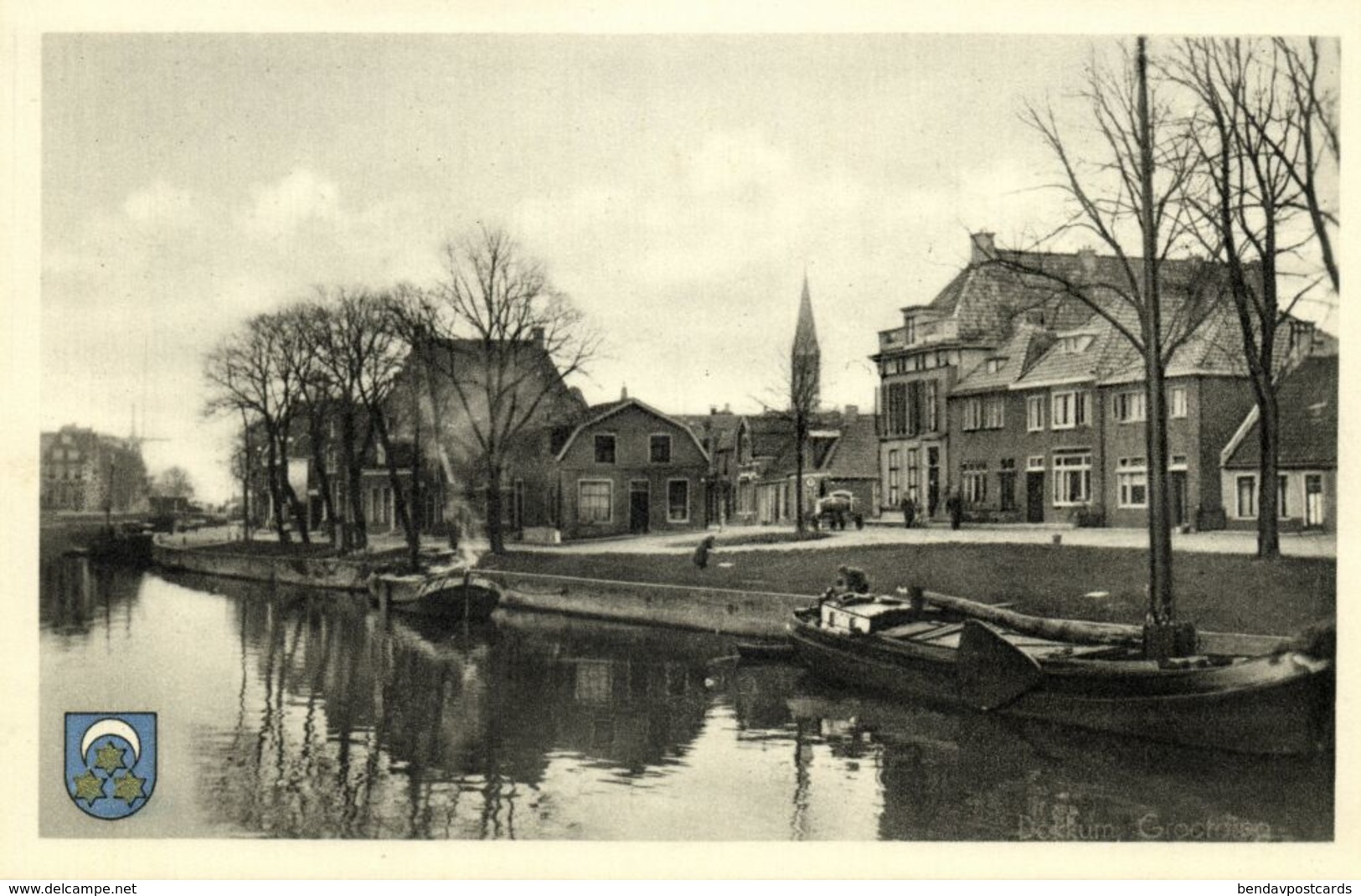 Nederland, DOKKUM, Grootdiep (1960s) Ansichtkaart