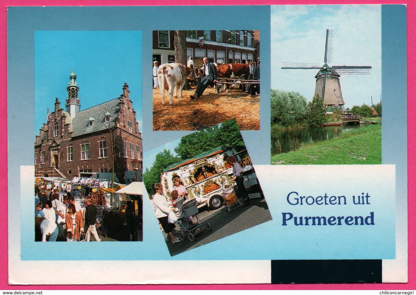 Nederland - Groeten uit Purmerend - Multivues - Moulin - Molen - VAN LEER'S - 1992