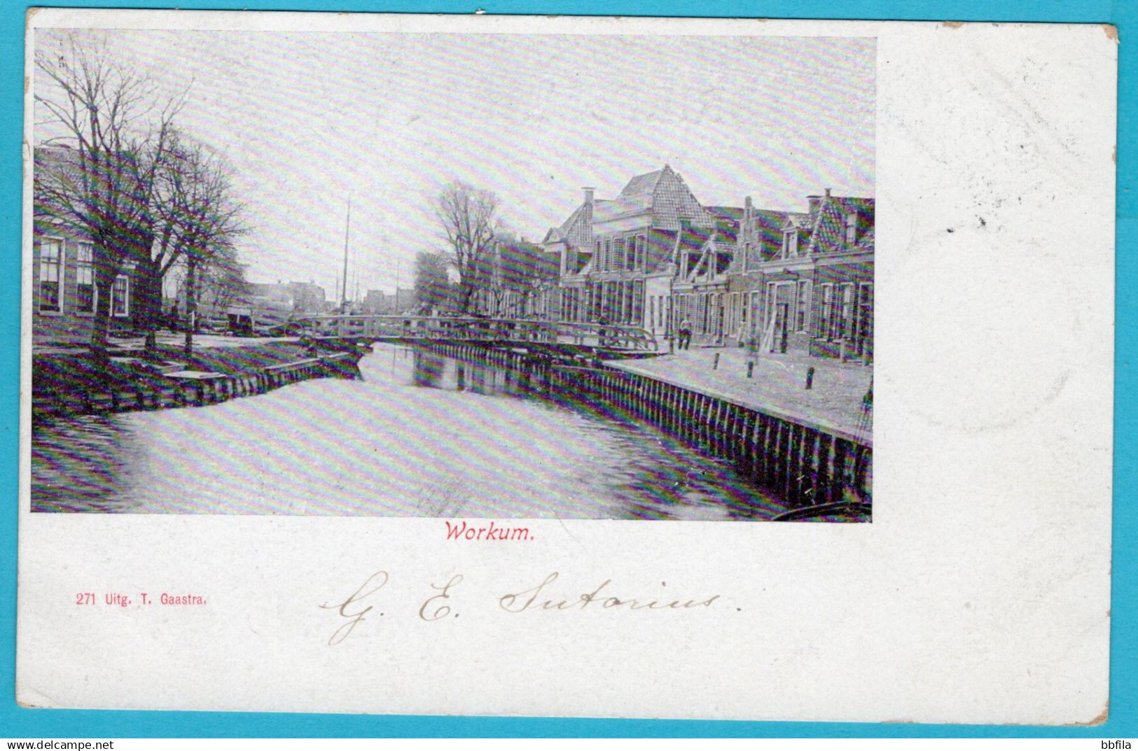 NEDERLAND prentbriefkaart 1902 Workum - Amsterdam