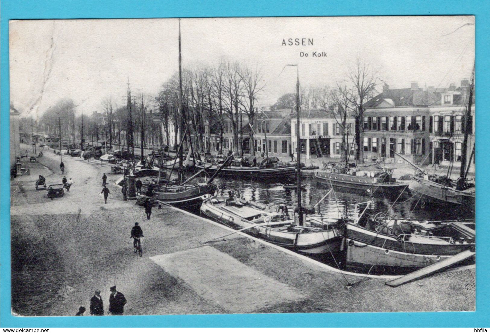 NEDERLAND prentbriefkaart De Kolk 1907 Assen naar Meissen, Duitsland