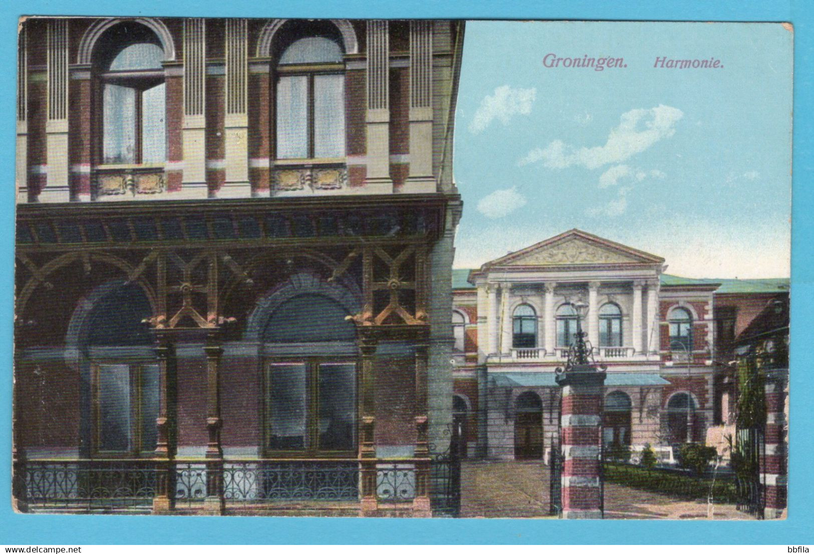 NEDERLAND prentbriefkaart Harmonie 1916 Groningen - Utrecht