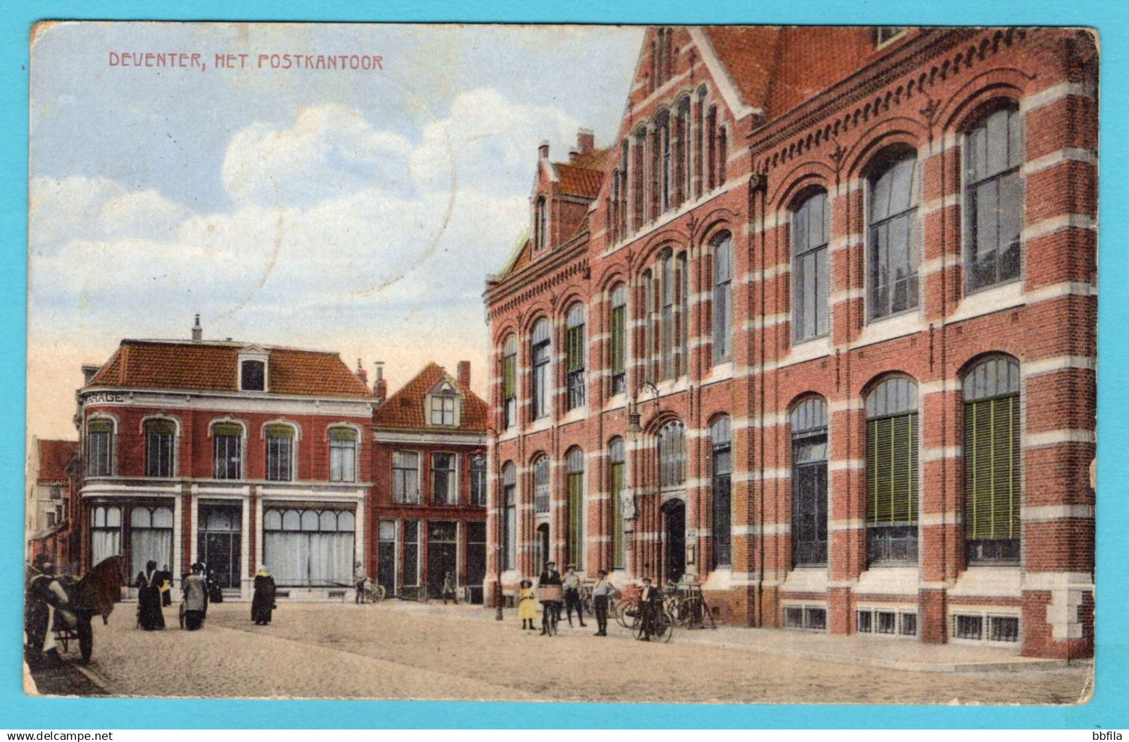 NEDERLAND prentbriefkaart Het Postkantoor 1917 Deventer - Grijpskerke