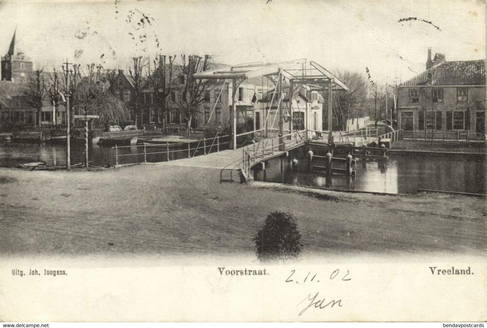 Nederland, VREELAND, Voorstraat met Ophaalbrug (1902) Ansichtkaart