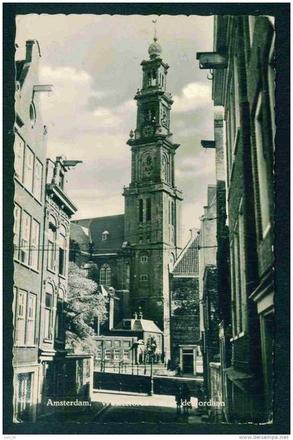 69092 / AMSTERDAM - Westertoren vanuit de Jordaan  Netherlands Nederland Pays-Bas USED 1964 ITALY - BULGARIA PC