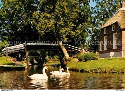 72893497 Giethoorn Schwaene Haus am Wasser Giethoorn