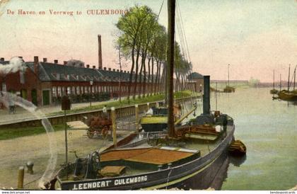 Nederland, CULEMBORG, De Haven en Veerweg, Boot "Leendert" (1932) Ansichtkaart