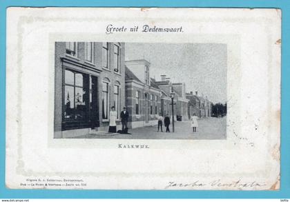 NEDERLAND prentbriefkaart Groete uit Dedemsvaart - Kalkwijk 1902 Dedemsvaart - Leiden