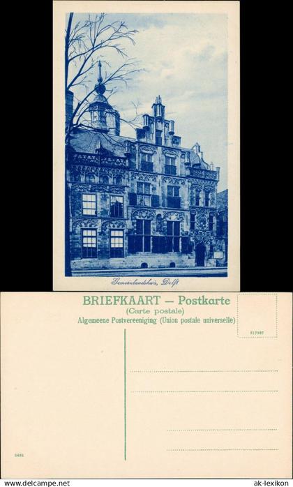 Postkaart Delft Delft Gemeenlandshuis 1928