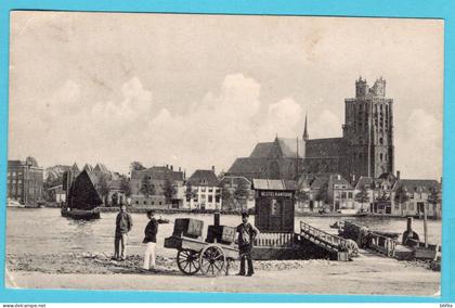 NEDERLAND prentbriefkaart Dordrecht gezicht vanaf Zwijndrecht 1911 Dordrecht naar Duitsland