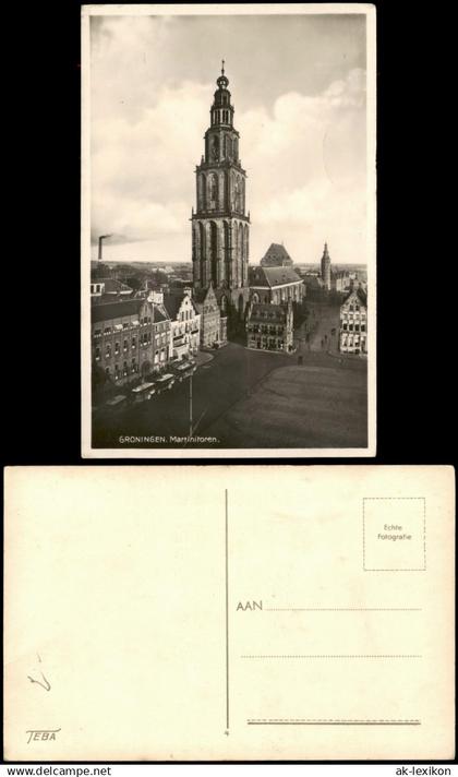 Postkaart Groningen Martinitoren, Vogelschau-Perspektive 1940