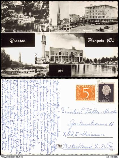 Postkaart Hengelo Pr. Bernhardplantsoen Lambertuskerk Telgentiat MB 1967