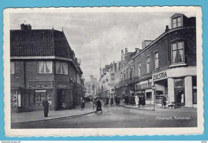 NEDERLAND prentbriefkaart Kerkstraat 1949 Hilversum - Harlingen