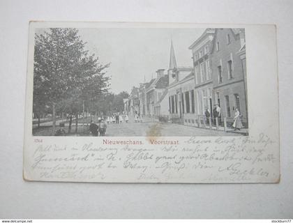 NIEUWESCHANS ,   Straat , Briefkaart