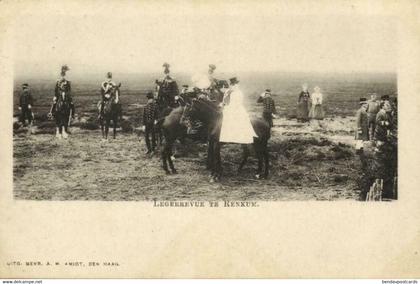 Nederland, RENKUM, Legerrevue door Koningin (1900s) Ansichtkaart