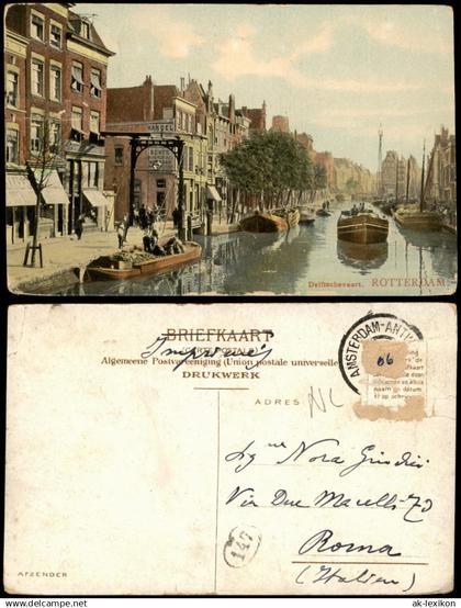 Postkaart Rotterdam Rotterdam Delftschevaart. 1912