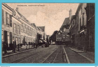 NEDERLAND prentbriefkaart Koepoortstraat 1937 Doesburg naar Dokkum speciaal stempel