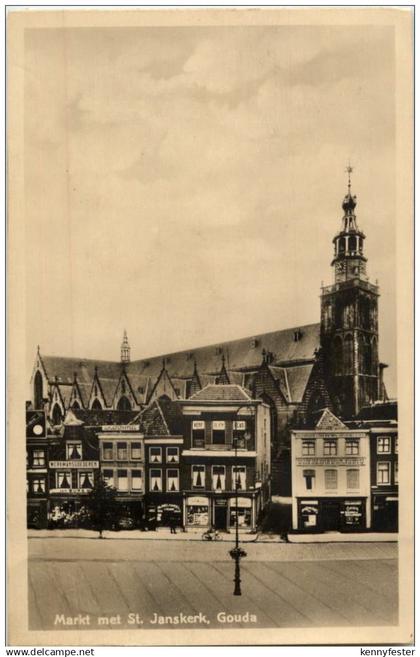 gouda - Markt met St. Janskerk