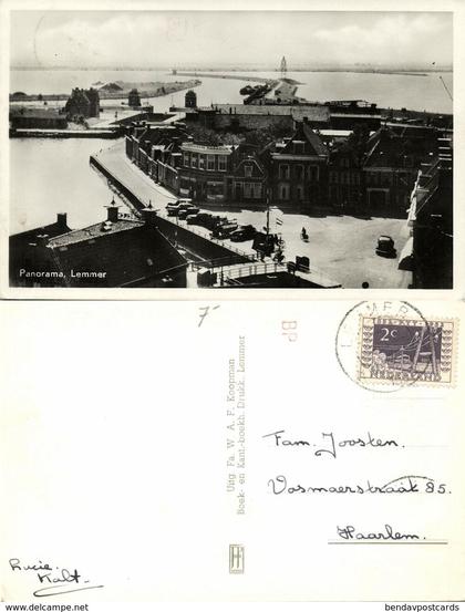 Nederland, LEMMER, Panorama (1952) Ansichtkaart