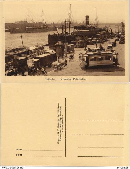 Rotterdam Rotterdam Boompjes, Batavierlijn. Hafen Straßenbahn 1925