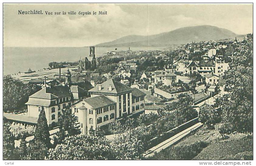 NEUCHATEL - Vue sur la ville depuis le Mail   (Phototypie Co., Neuchâtel)