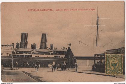 Nouméa - NOUVELLE CALÉDONIE. - Café des Docks et Visite Douane sur le Quai - & ship, horse, dock