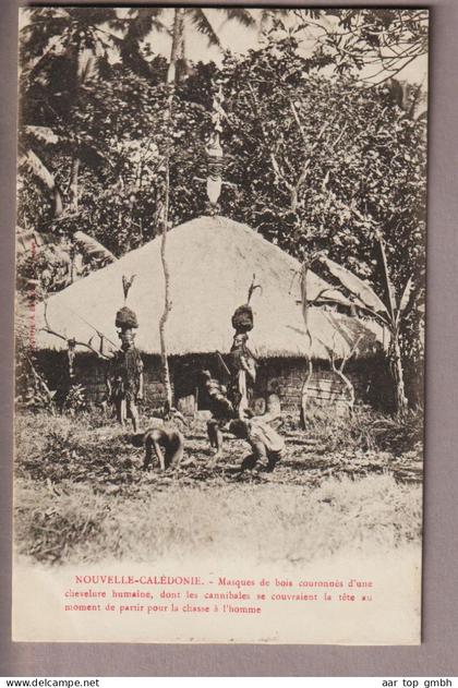 Ozeanien Neukaledonien Nouméa 1904-06-13 Foto "Masques de bois"