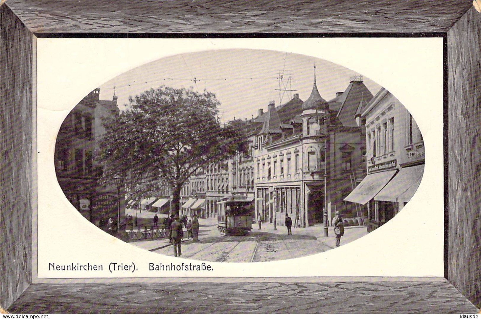 Neunkirchen (Saar) - Bahnhofstrasse ,Strassenbahn,Paspartoutkarte,Feldpost 1914