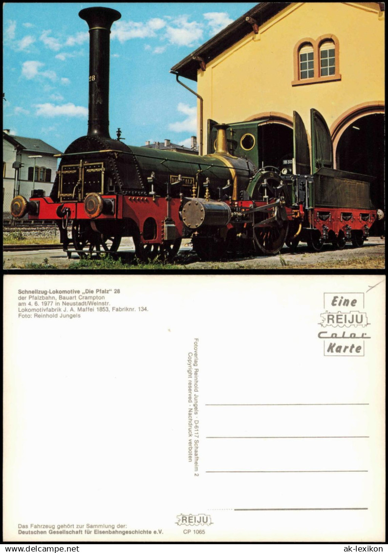 Neustadt Weinstraße Schnellzug-Lokomotive Die Pfalz 28 Pfalzbahn, Crampton 1977