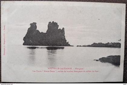 CP HIENGHENE les Tours Notre Dame, Rochers de Basalte émergeant du milieu du Port Colonies Françaises, N Calédonie