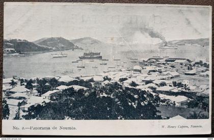 CP Panorama de la Rade de Nouméa, Bateaux Colonies Françaises, N Calédonie