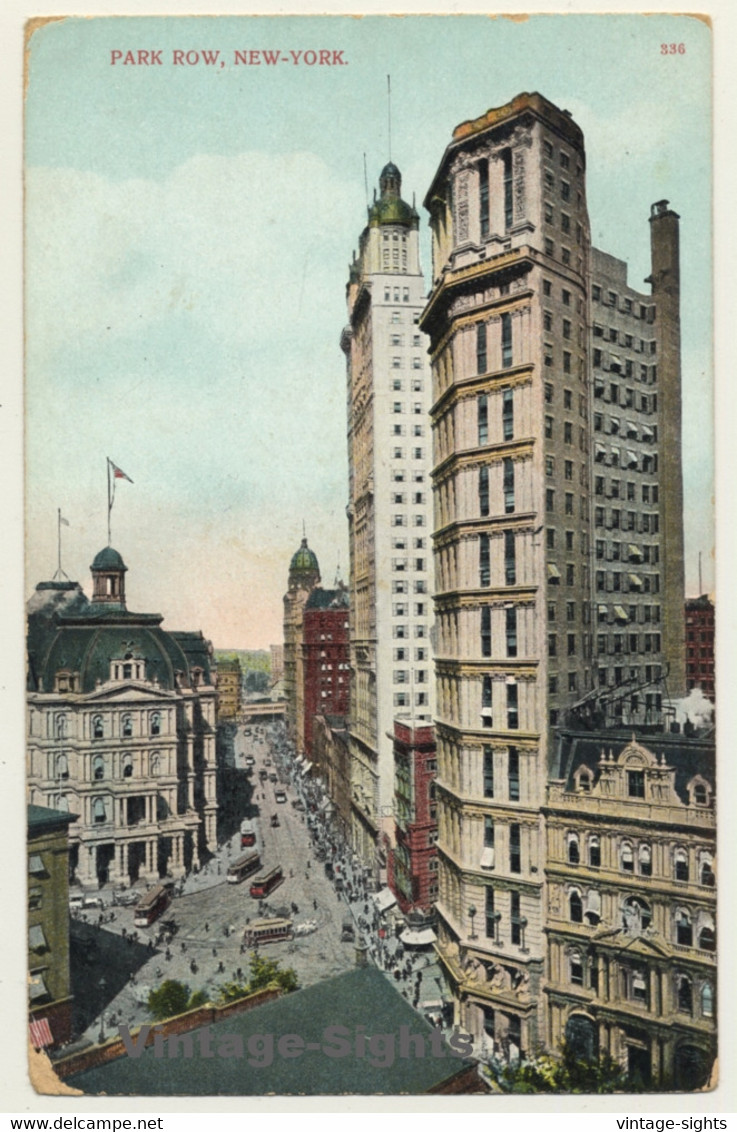 New York / USA: Park Row / Skyscraper (Vintage PC 1910)