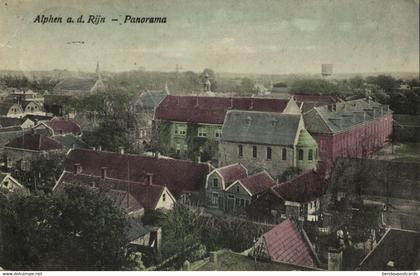 Nederland, ALPHEN a/d RIJN, Panorama (1930s) Ansichtkaart