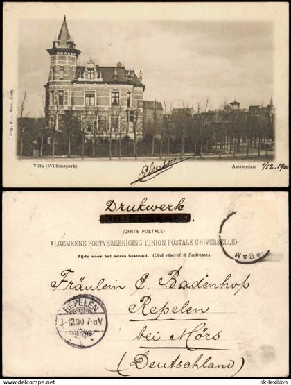 Postkaart Amsterdam Amsterdam Villa (Willemspark) 1900