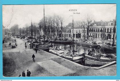 NEDERLAND prentbriefkaart De Kolk 1907 Assen naar Meissen, Duitsland