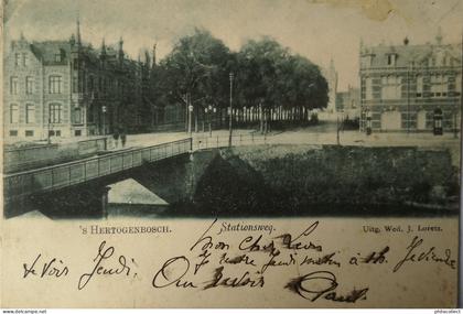 's Hertogenbosch (Den Bosch) Stationsweg (niet standaard zicht) 1899 vlekkig