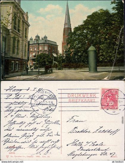 Den Haag / 's-Gravenhage Den Haag Paleisstraat - Littfaßsäule 1907